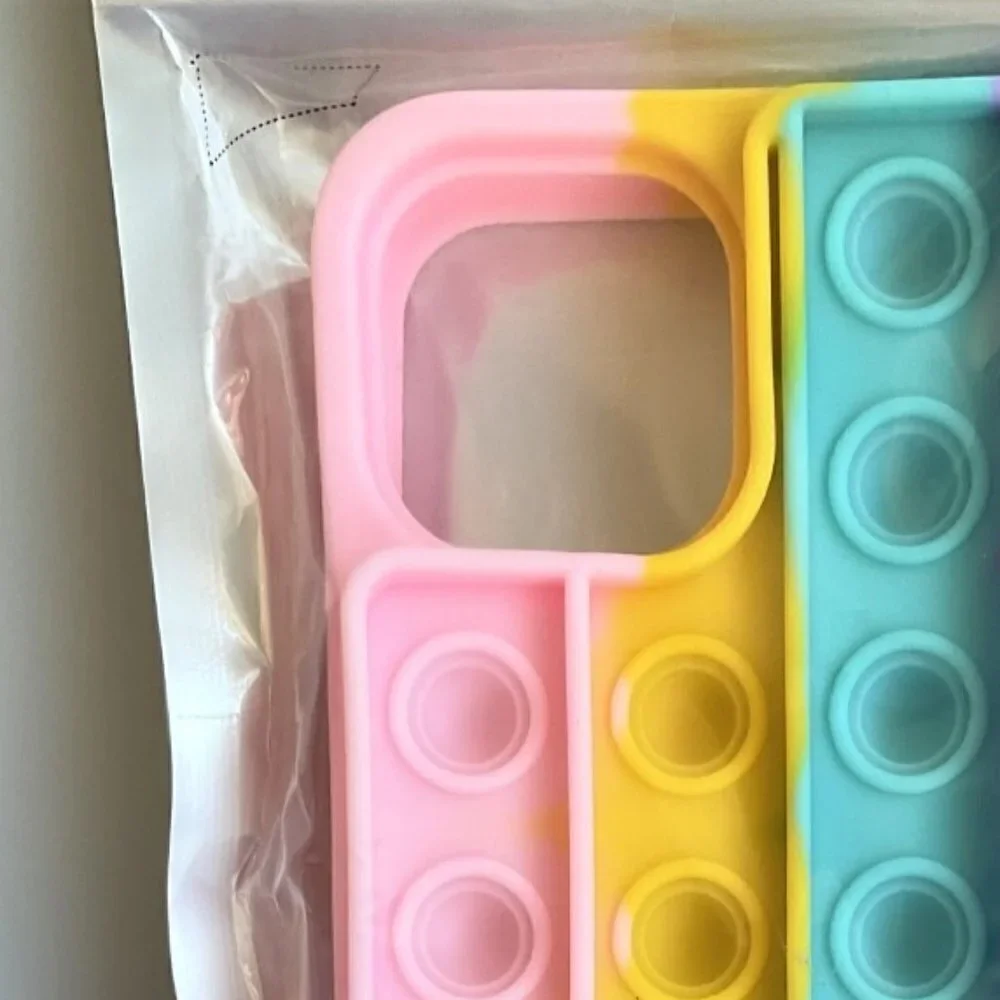 Rainbow Pop It Fidget Silicone Case iPhone 11 Pro Max-NWT